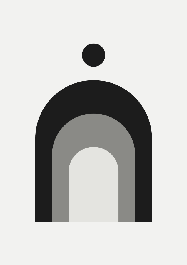 Mono bundle: Mono Arches abstract poster in black and grey