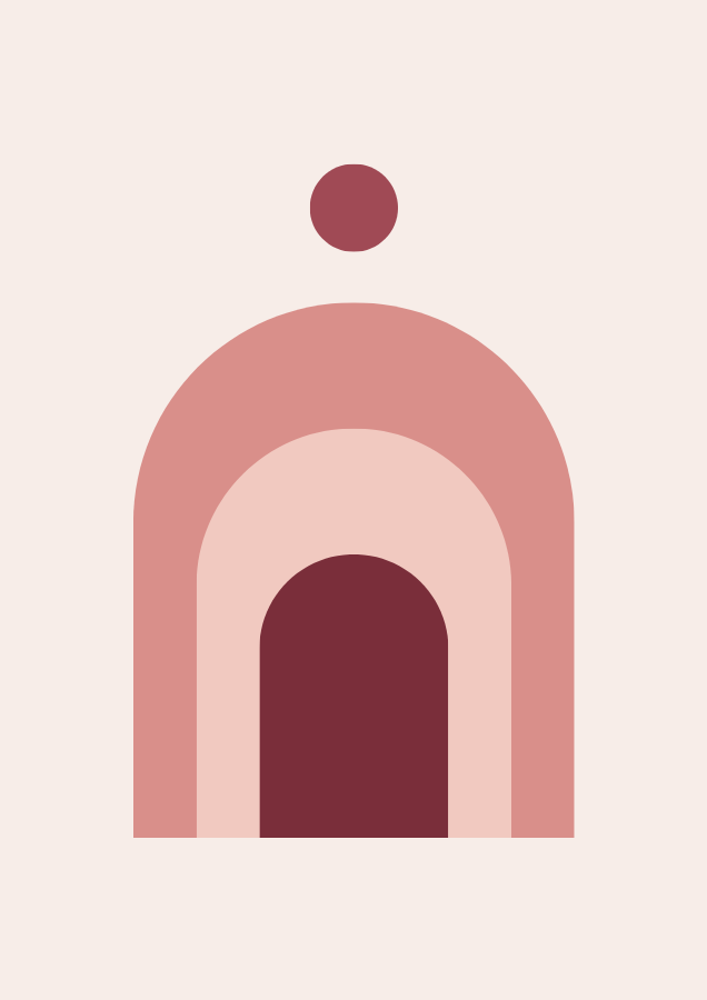 Rosé bundle: Rosé Arches abstract poster in blush pink and burgundy