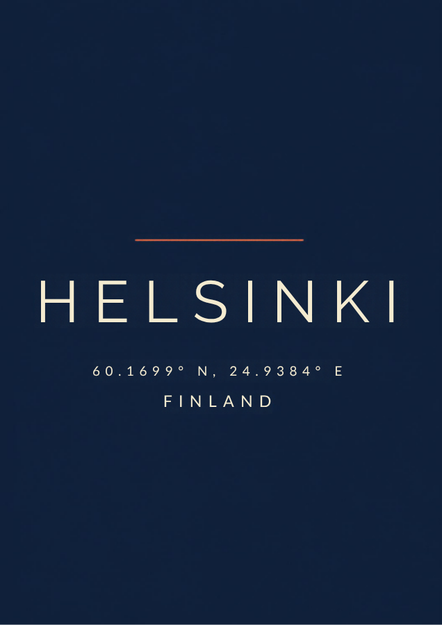 Nordic Capitals bundle: Helsinki typographic city poster
