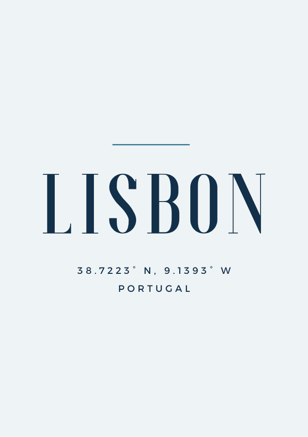 Mediterranean bundle: Lisbon typographic city poster