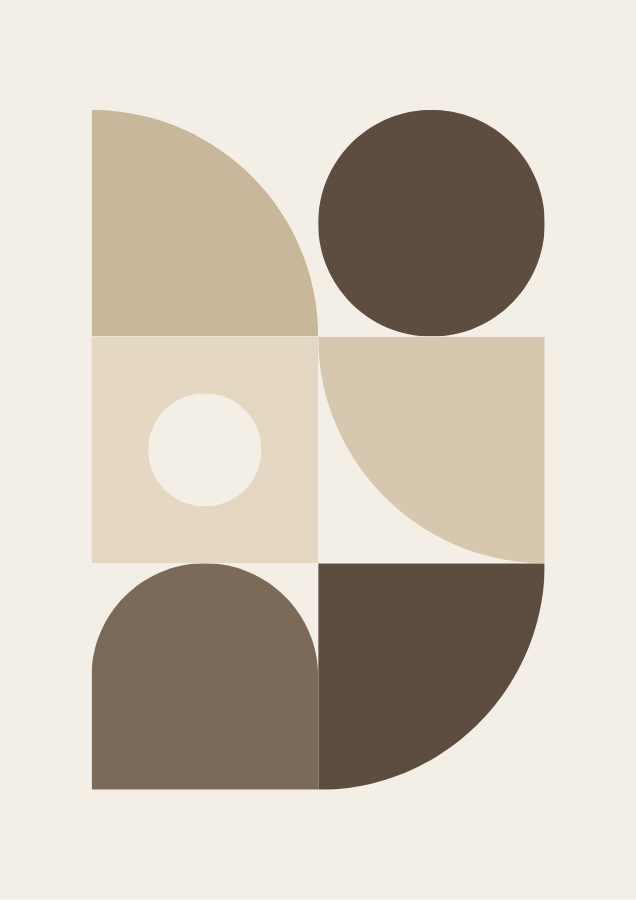 Sand bundle: Sand Blocks geometric poster in sand and taupe