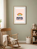 Dream Big poster in a frame in a nursery – room mockup